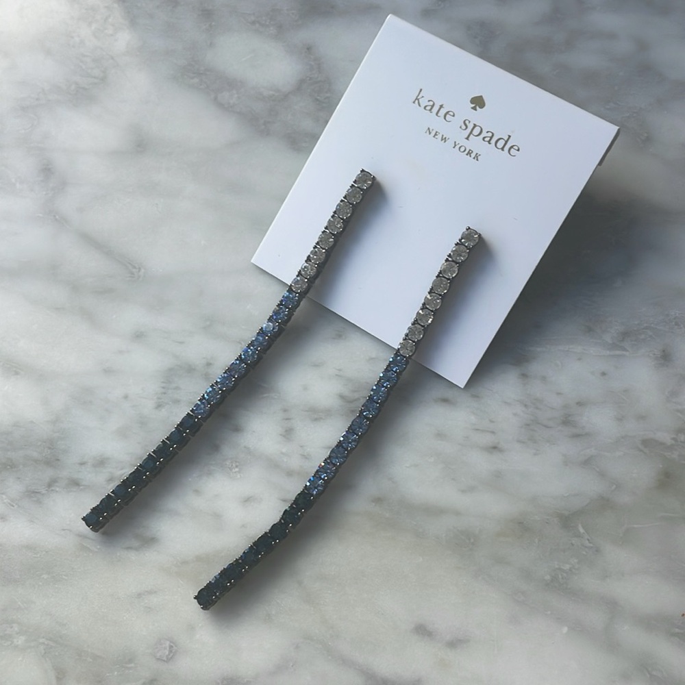 Kate Spade Glitzville Blue Crystal Drop Earrings